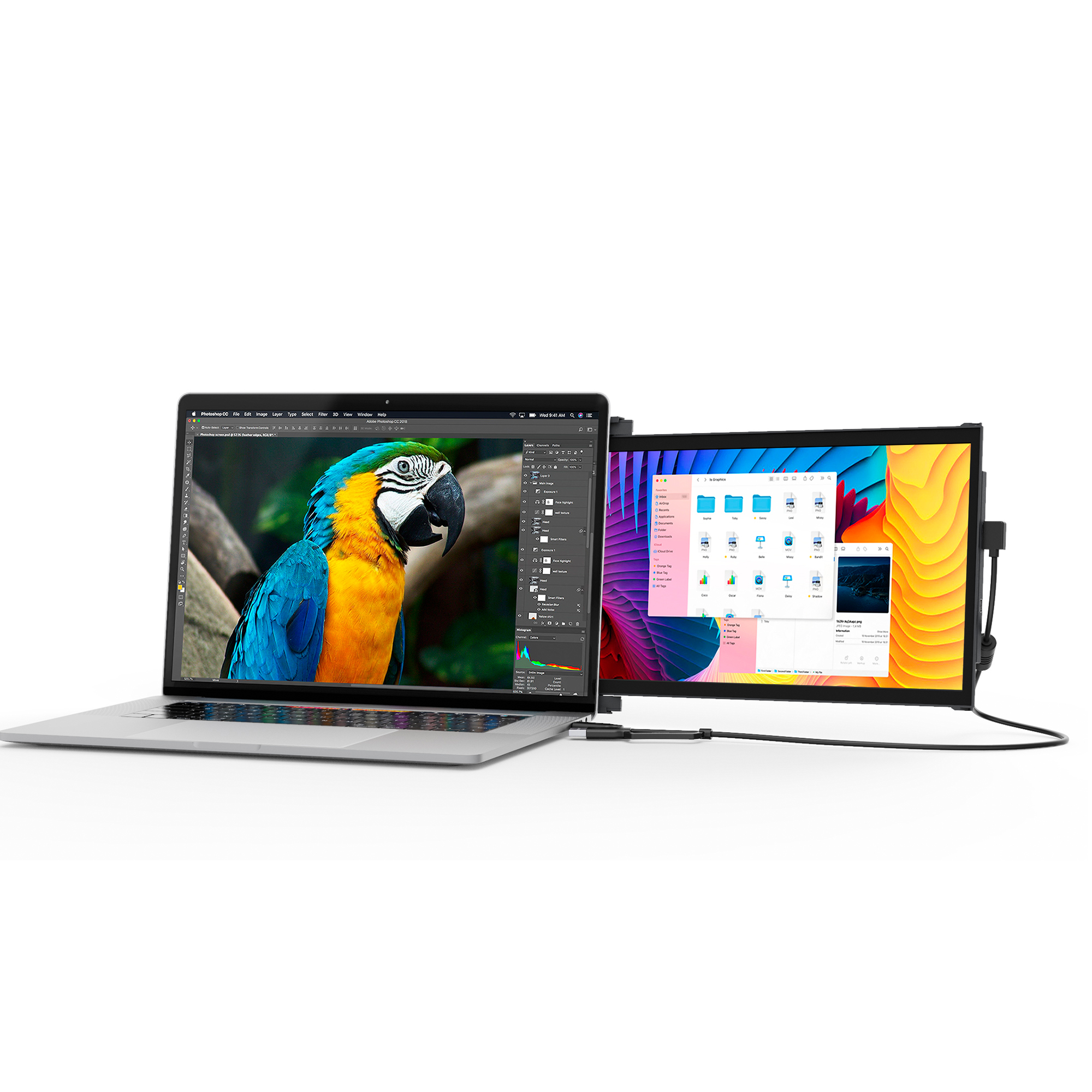 Mobile Pixels DUEX Plus 13,3" Full HD Tragbarer Monitor Grau