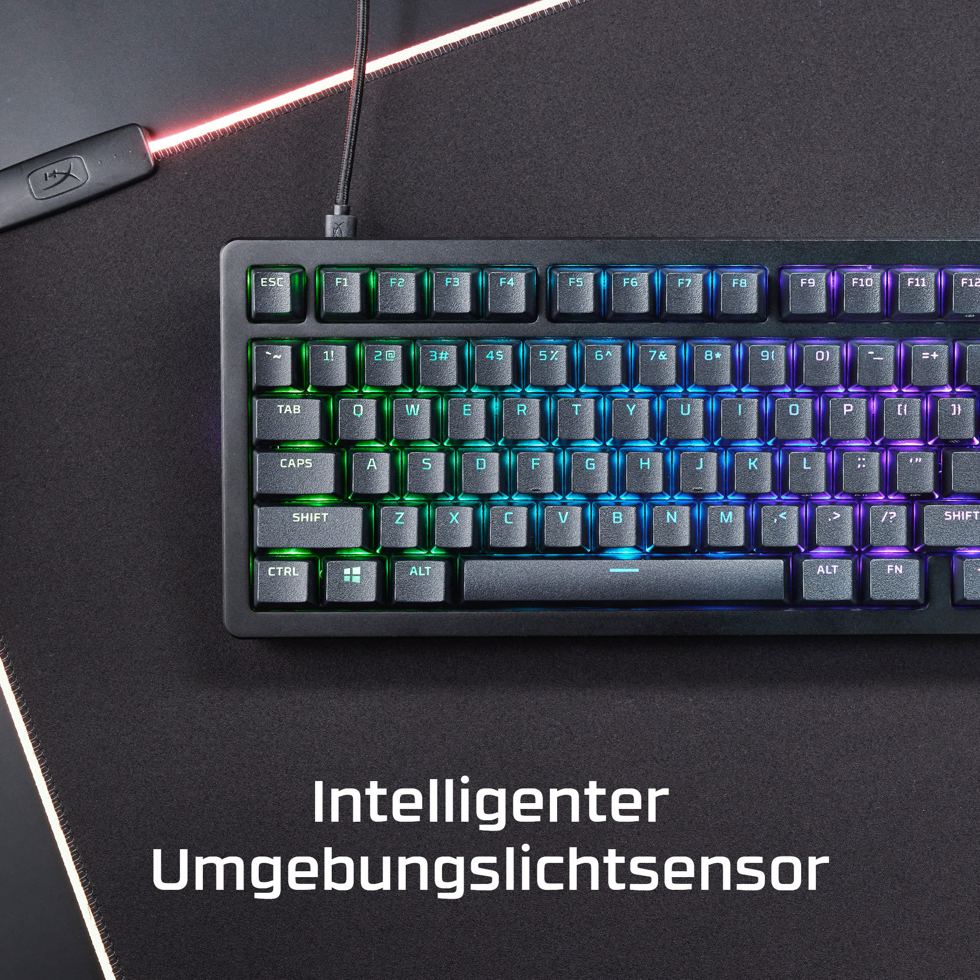 HyperX Alloy Rise 75 Gaming-Tastatur Mechanisch USB-C RGB Deutsch Schwarz