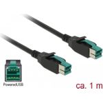 Delock PoweredUSB Kabel Stecker 12 V > PoweredUSB Stecker 12 V 1 m für POS Drucker und Terminals (85492)
