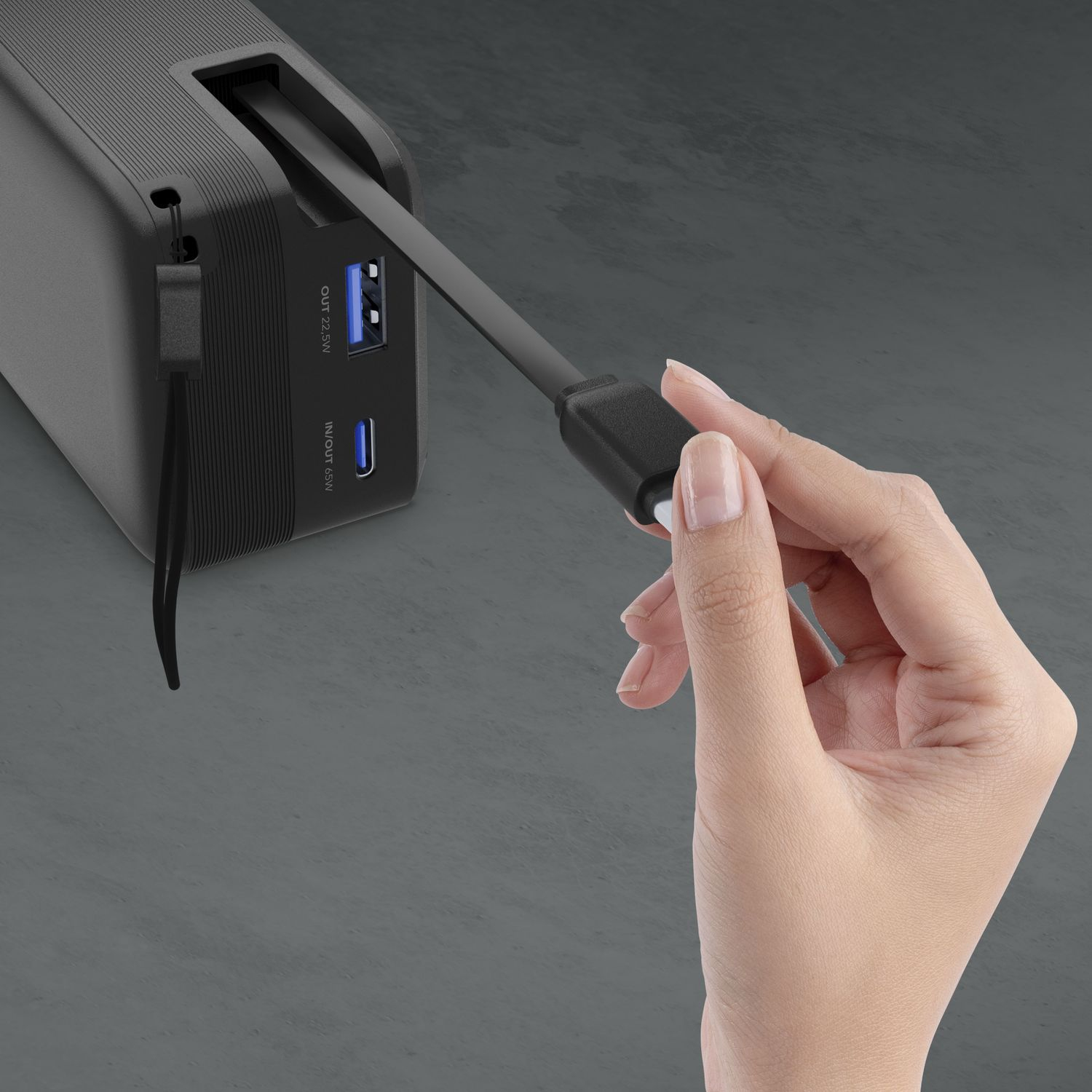 Cellularline ROLLER 10000 10000 mAh 45 W Powerbank Schwarz
