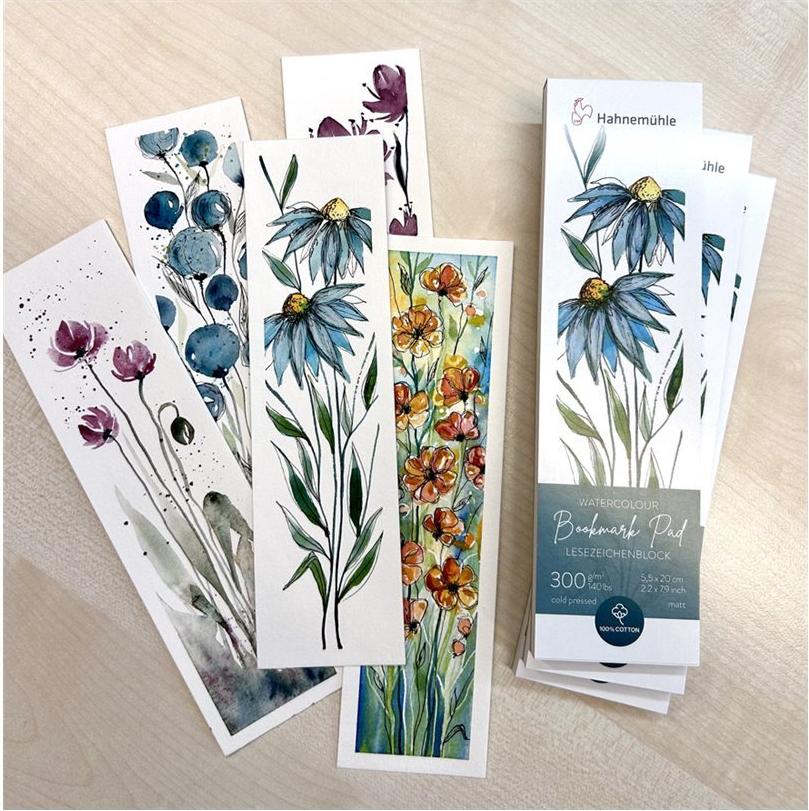 Hahnemühle Watercolour Bookmark Pad 55 x 200 mm 15 Blatt Natural White