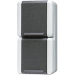 JUNG SCHUKO-Steckdose 2-fach 822W WG800 IP44 senkr.Mont. 2 Leitungsei 822W (822W)