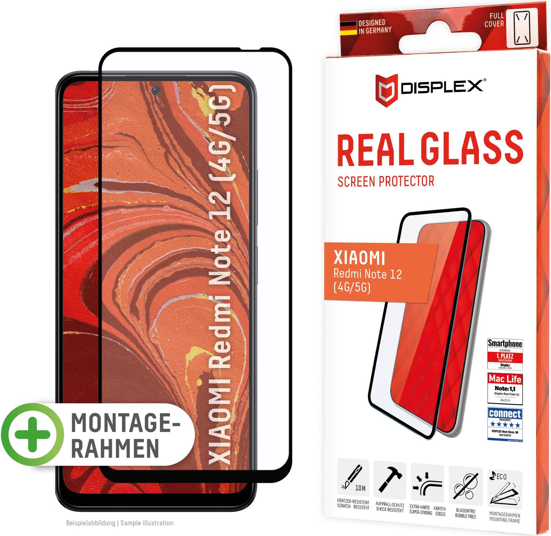 Displex Panzerglas (10H) für Xiaomi Redmi Note 12 4G/5G (01864)