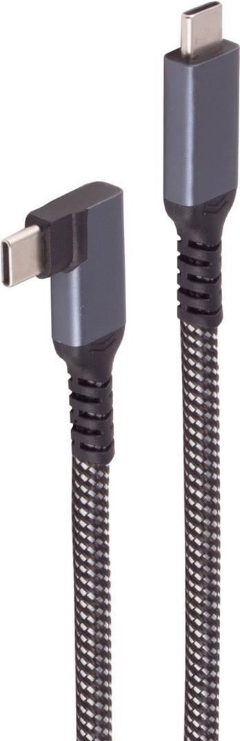 shiverpeaks ®-BASIC-S--USB-C Ladekabel, 3.2, 90°, 100W PD, Textil, 1m (BS14-75014)