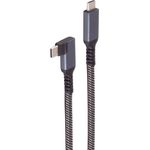 shiverpeaks ®-BASIC-S--USB-C Ladekabel, 3.2, 90°, 100W PD, Textil, 1m (BS14-75014)