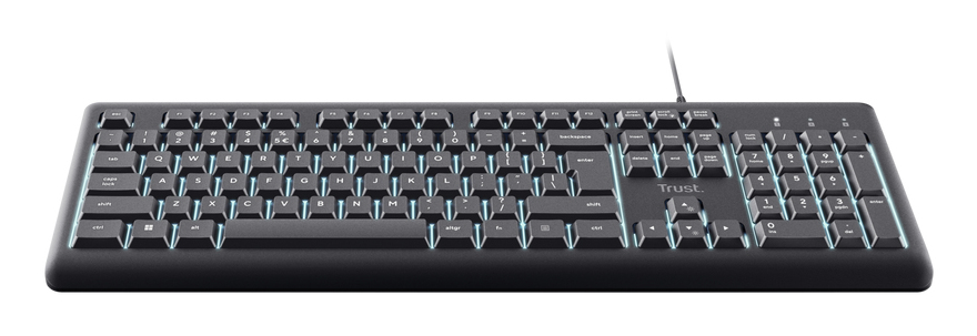 Trust Primo Beleuchtete Tastatur QWERTZ USB Schwarz
