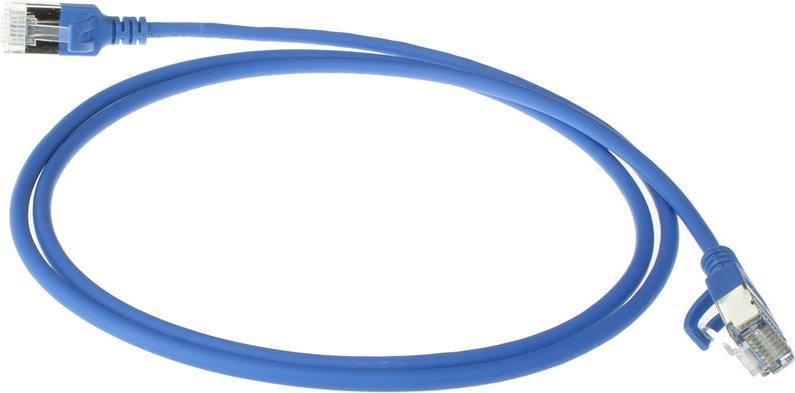 ACT Blue 7 meter LSZH U/FTP CAT6A datacenter slimline patch cable snagless with RJ45 connectors (DC7607)