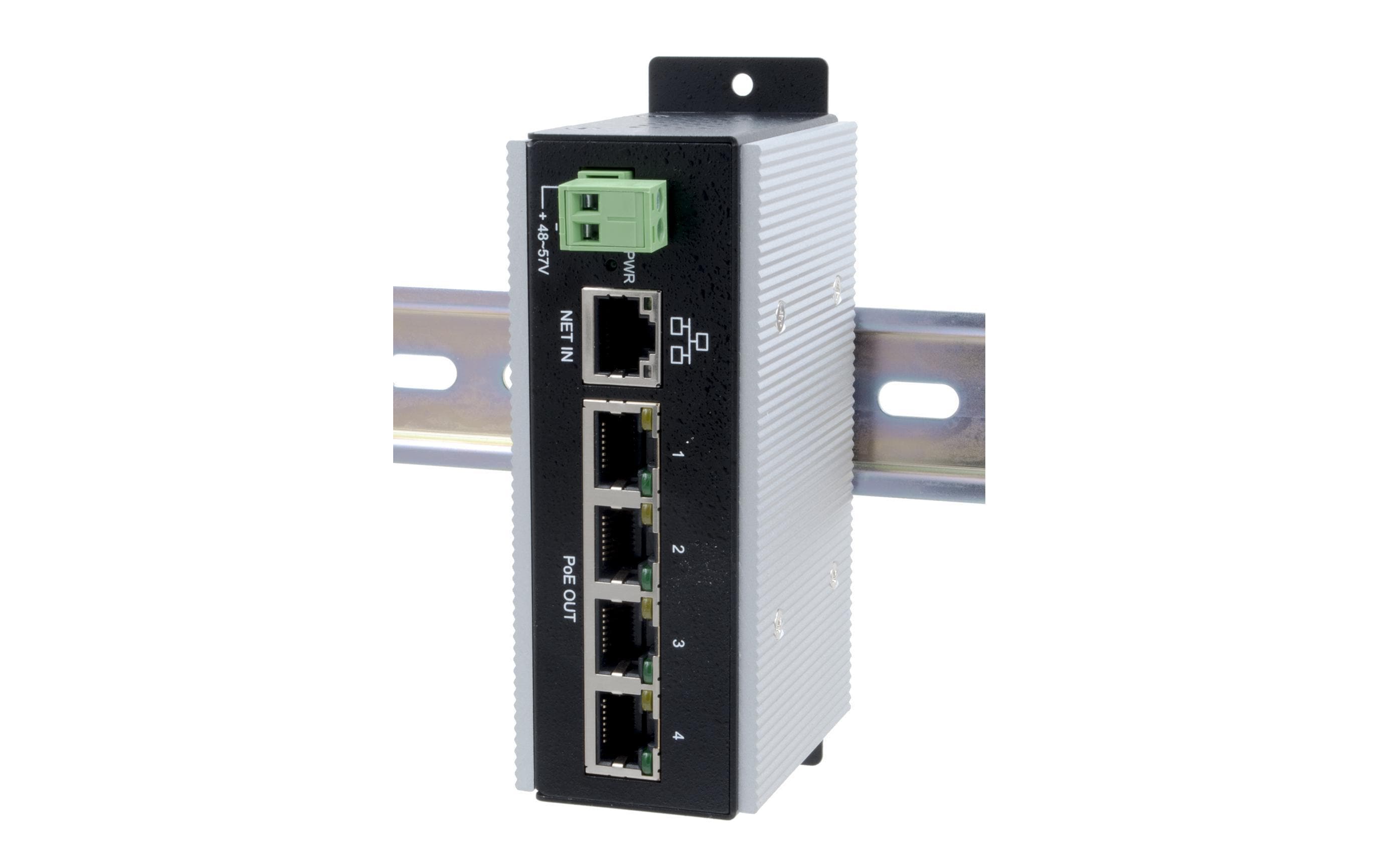 Exsys EX-6100PoE Gigabit Ethernet Switch 5 Ports mit 4x PoE Schwarz, Grau