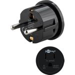 Goobay Netzadapter, Schwarz - US/Japan-Buchse (Typ B, NEMA 5-15, 3-polig) > Typ F (Typ F, CEE 7/4) (45350)