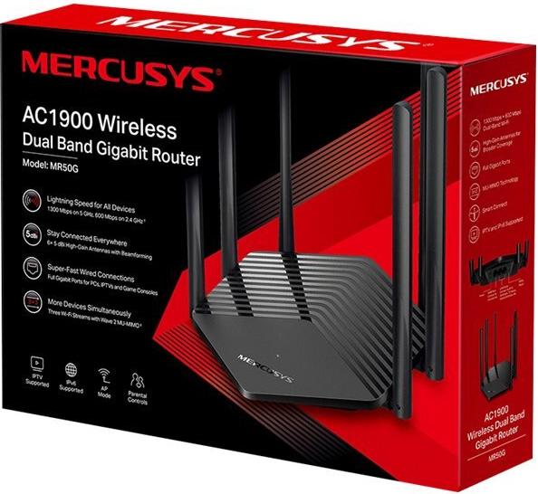 Mercusys MR50G WLAN-Router Wi-Fi 5 Dual-Band Gigabit Ethernet Schwarz