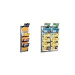 kerkmann Wand-Prospekthalter NovaX, DIN A4 hoch, 5 Fächer bestehend aus pulverbeschichtetem Metallrahmen mit - 1 Stück (6398)