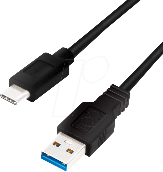 Logilink USB-Kabel USB Typ A (M) bis USB-C (M) umkehrbar (CU0170)