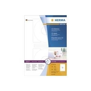 HERMA Special Permanent selbstklebende, matte, lichtundurchlässige CD/DVD-Papieretiketten