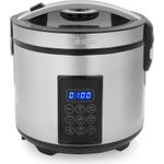 Tristar RK-6138 Dampfgarer mit Display, Reiskochfunktion, Antihaftbeschichtung, mit Messbecher, Timerfunktion Stahl (RK-6138) (geöffnet)