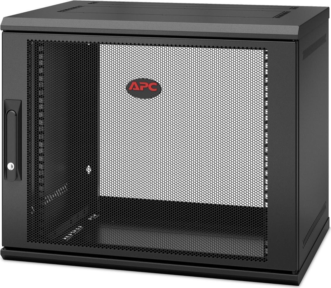 APC NetShelter WX 9U Single Hinged Wall-mount Enclosure 400mm Deep. Wandmontiertes Regal Schwarz (AR109SH4)