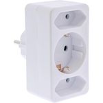 InLine Steckdosenadapter Schutzkontakt Stecker an 2x Euro+ 1x SK weiß (16471B)