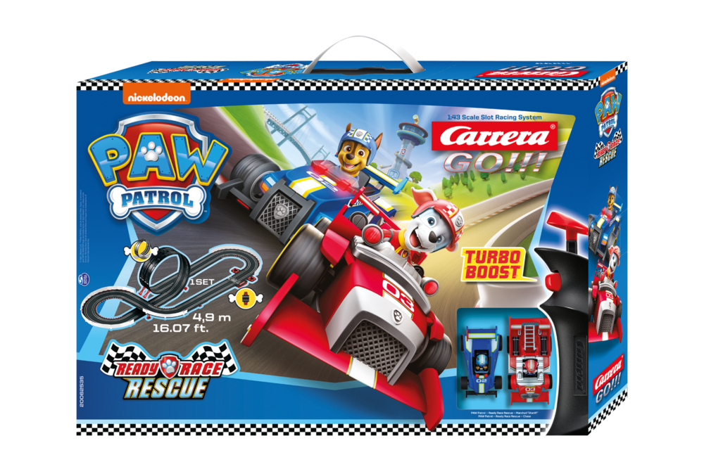 Carrera GO PAW Patrol – Ready Race Rescue Autorennbahn-Set 4,9 m Blau, Rot