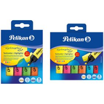 Pelikan Textmarker 490, 6er Etui, farbig sortiert Universaltinte auf Wasserbasis, Keilspitze zum Markieren - 1 Stück (814065)