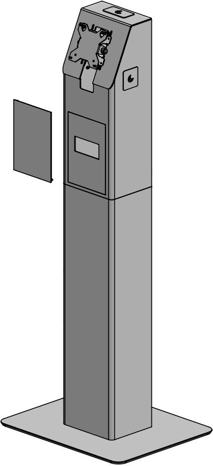 Ergonomic Solutions SpacePole Mini Kiosk SPK400-02 Floorstanding Self-Service-Kiosk schwarz bis 27 Zoll