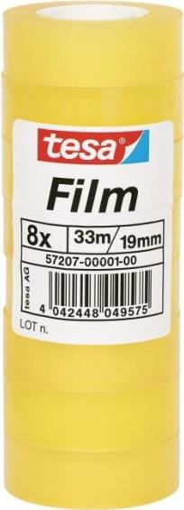 tesa Film standard, transparent, 19 mm x 33 m Klebefilm aus PP-Folie, gute Klebkraft, leicht abrollbar (57207-00001-00)