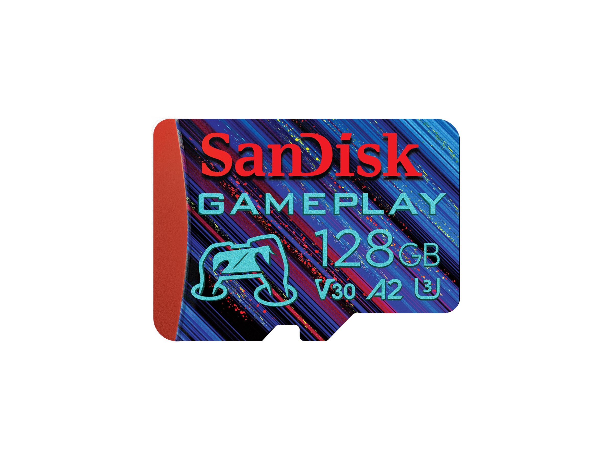 SanDisk GamePlay microSDXC UHS-I Speicherkarte 128 GB 190/130 MB/s A2 V30 U3 Blau, Rot
