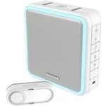 Honeywell Serie9 Funk-Gong-Set Repeaterfunktion LED Lichtring weiß Funk-Reichweite von bis zu 200 m mit Repeaterfunktion (DC915S)