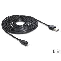 Delock Kabel EASY-USB 2.0 Typ-A Stecker > USB 2.0 Typ Micro-B Stecker 5 m schwarz (83369)