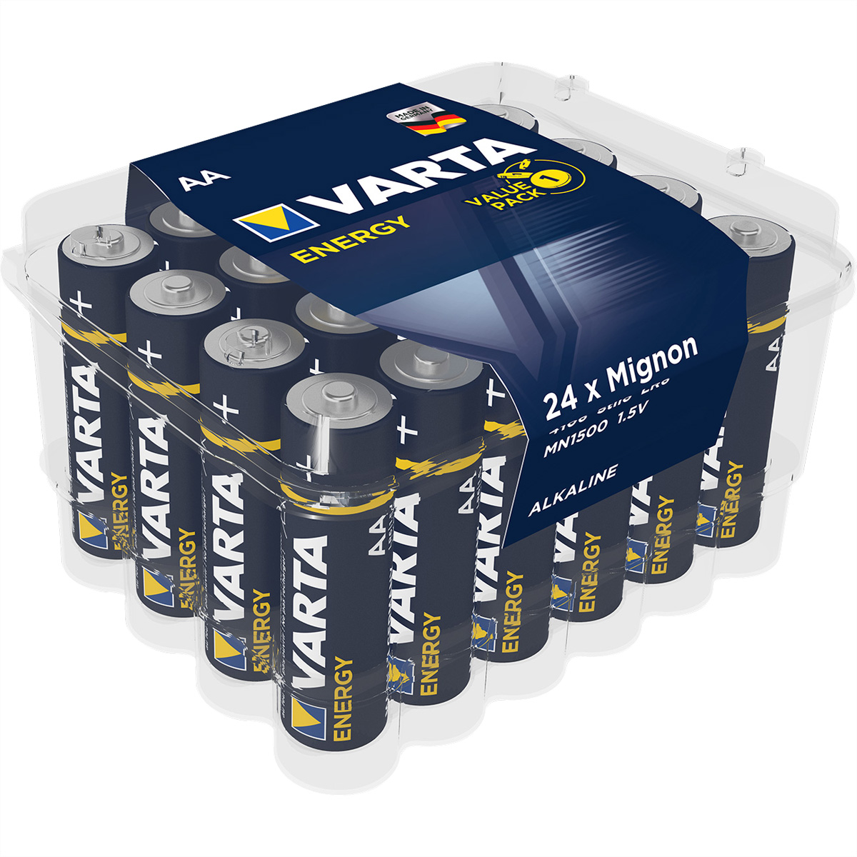 Varta Energy 4106 Mignon (AA) Alkaline Batterie 1.5 V 24er Pack Blau
