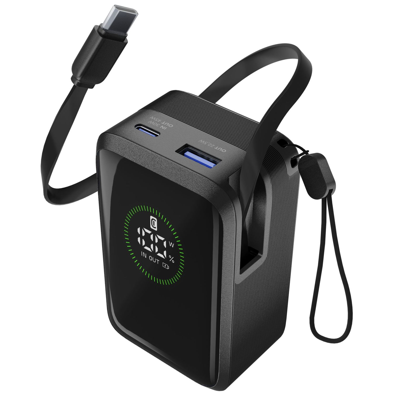Cellularline ROLLER 10000 10000 mAh 45 W Powerbank Schwarz