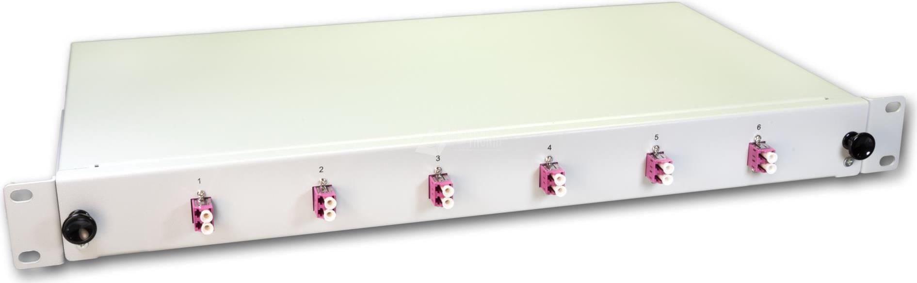 Lightwin LWL Spleissbox, 12 Fasern, 6x DLC Multimode, 50/125µm OM4 Pigtail Spleißboxen (SPBOX 12G50 OM4 DLC)