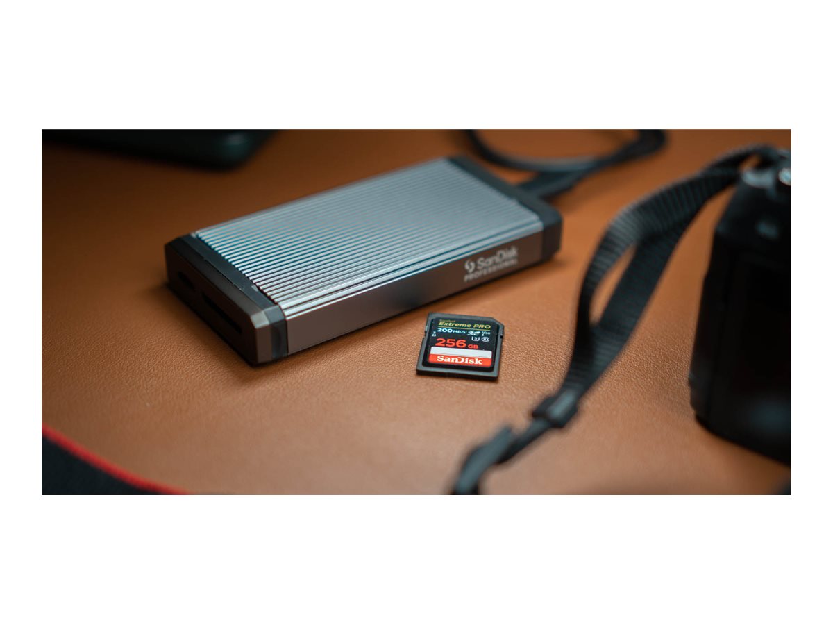 SanDisk Professional PRO-READER Kartenleser USB-C 3.2 Gen 1 Schwarz, Silber