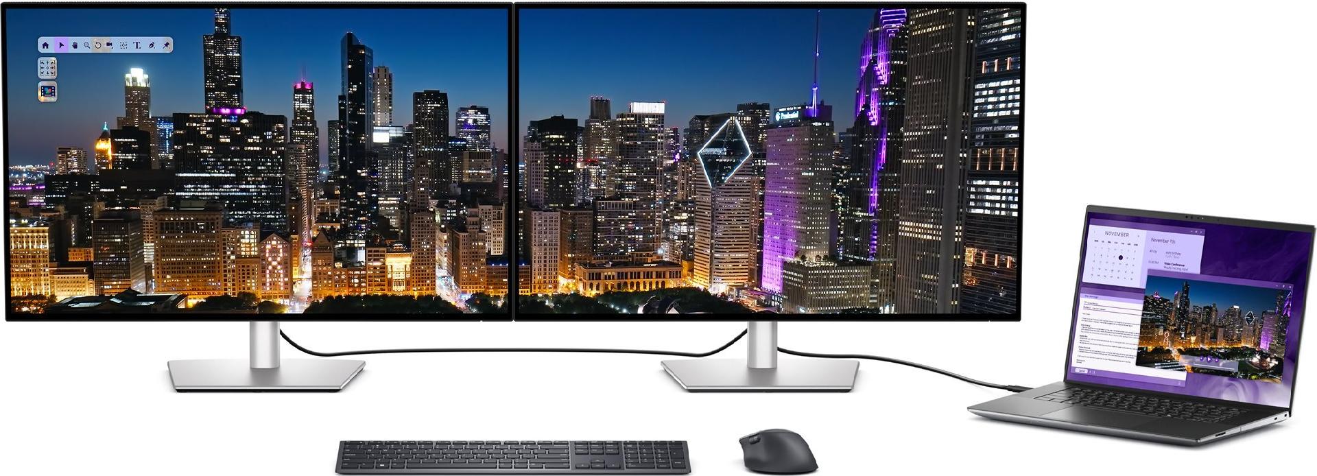 Dell UltraSharp U3225QE 32" 4K IPS 120 Hz Thunderbolt Hub Monitor Schwarz, Silber