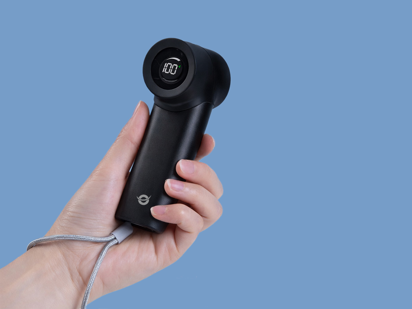 Conceptronic AERIVA02B Handventilator High-Speed Turbo USB-C Aluminium Schwarz