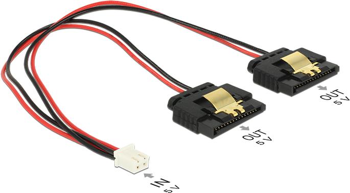 DeLOCK Netzteil interne Stromversorgung, 2-polig (W) bis SATA Leistung (W) 20 cm (85249)