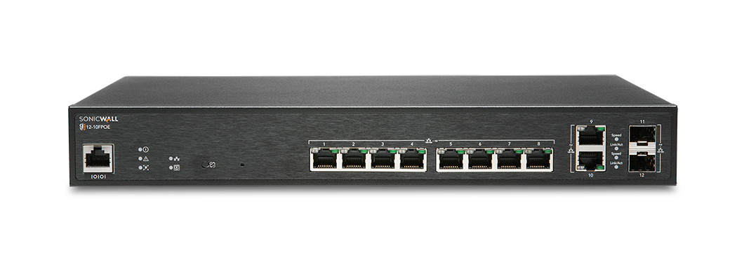 SonicWall SWS12-10FPOE Managed L2 Switch 12 Ports PoE+ Schwarz
