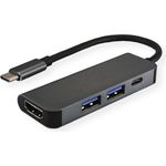Value 12.99.1042 Schnittstellen-Hub USB 3.2 Gen 1 (3.1 Gen 1) Type-C Schwarz (12.99.1042)