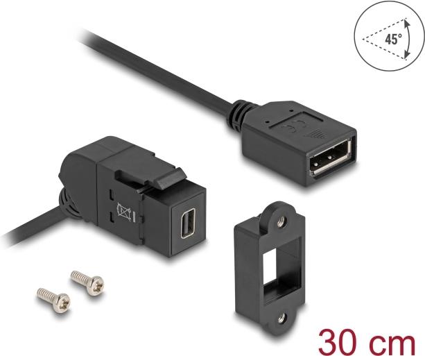 Delock Keystone Modul Mini DisplayPort Einbaubuchse zu Buchse 45° gewinkelt mit (67155)