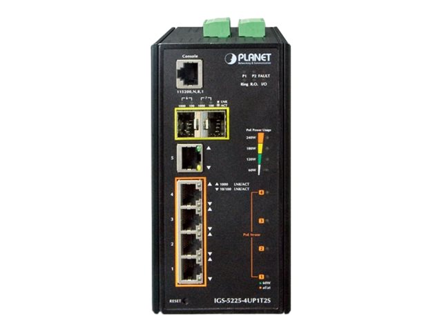 Planet IGS-5225-4UP1T2S L2+ Managed Switch 7 Ports UPOE Schwarz