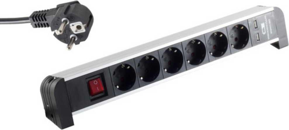 S/CONN Quality Tischsteckdosenleiste 6-fach mit USB Ladefunktion (16660318)