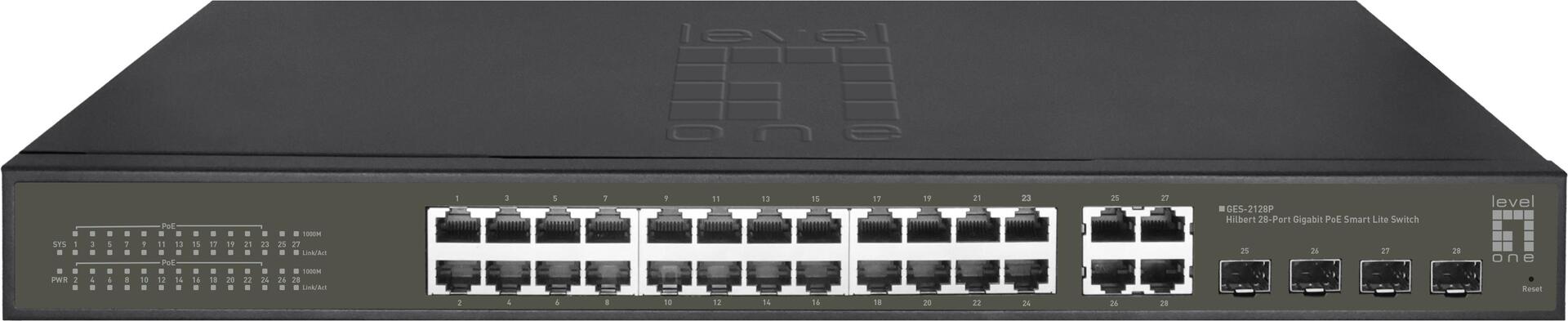 LevelOne Hilbert 28-Port Gigabit PoE Smart Lite Switch (GES-2128P)