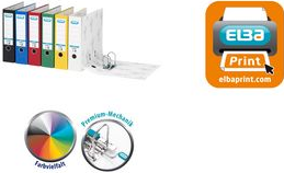 ELBA Ordner smart Wolkenmarmor, Rückenbreite: 50 mm, gelb DIN A4, Einband aus Wolkenmarmor-Papier, geklebtes Rücken- (10425 GB)