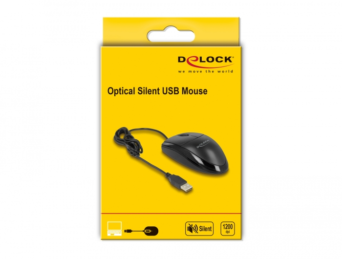Delock Optische USB Desktop Maus – Lautlos Schwarz