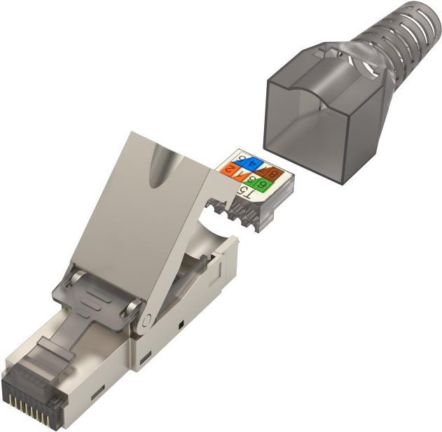 Hama Classic Line Netzwerkstecker, CAT-6a, 10 Gbit/s, geschirmt, werkzeuglose Montage (00300027)