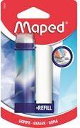 Maped Radierer ARCTIC + Ersatzradierer, Blister im Lippenstiftformat, Radierer über Drehsystem heraus - 1 Stück (152026)