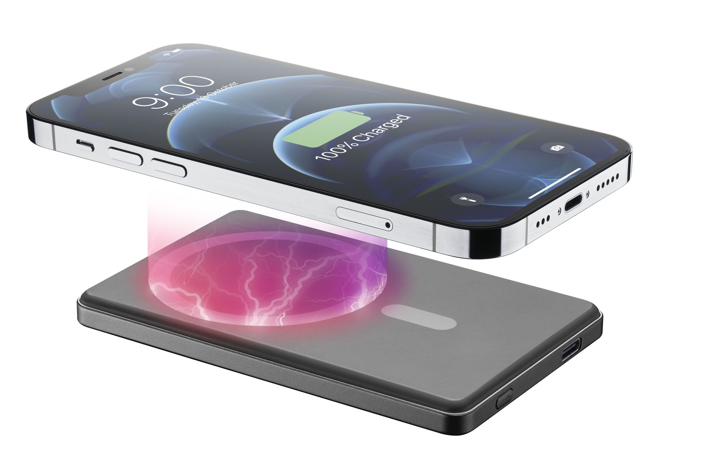 Cellularline MAG LITE 5000 Induktive Power Bank 5000 mAh 7,5 W Magnetisch Grau