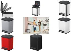 Hailo Tret-Abfalltrenner Öko duo plus M, 2x9 L, schwarz aus Stahlblech und Kunststoff, Soft-Close-Mechanismus, - 1 Stück (0622-260)