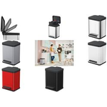 Hailo Tret-Abfalltrenner Öko duo plus M, 2x9 L, schwarz aus Stahlblech und Kunststoff, Soft-Close-Mechanismus, - 1 Stück (0622-260)