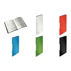 LEITZ Sichtbuch Solid, A4, PP, mit 40 Hüllen, schwarz innen grau, mit fest eingebundenen, dokumentenechten - 1 Stück (4565-10-95)
