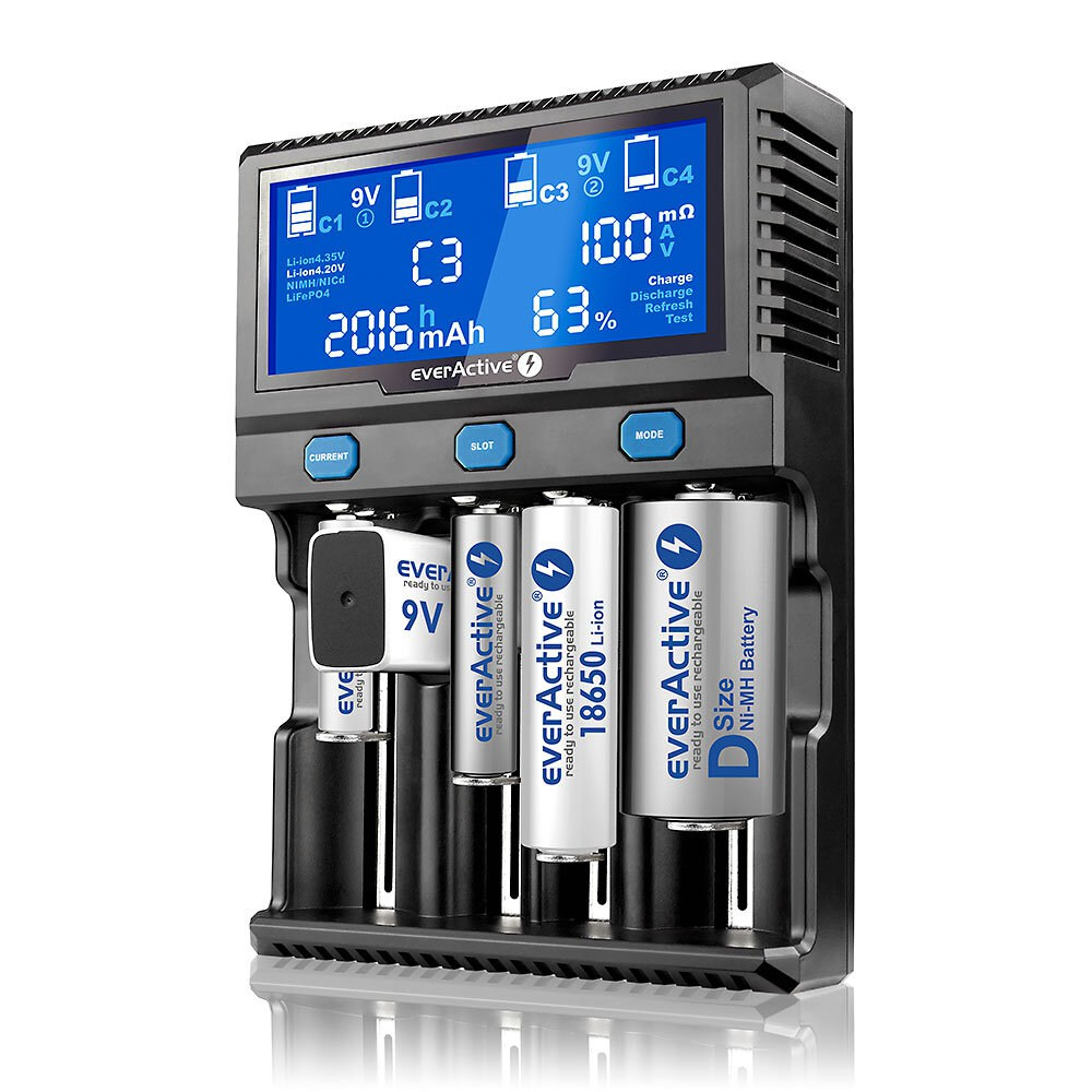 EverActive UC-4200 Universelles Akkuladegerät Schwarz