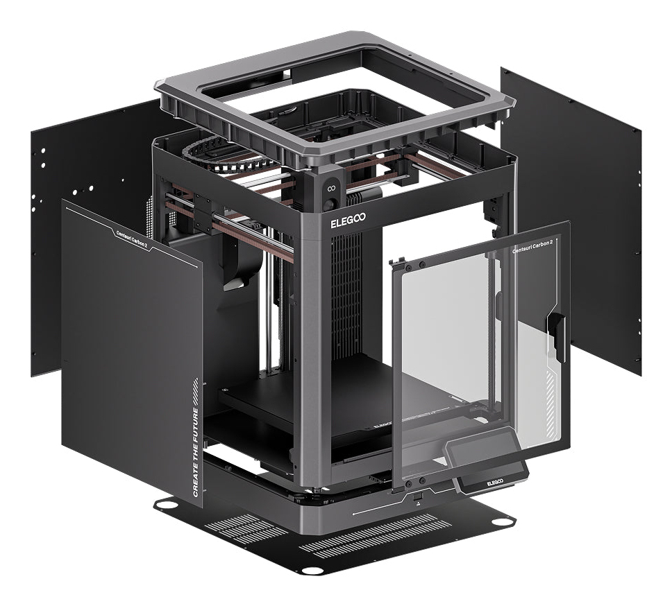 ELEGOO Centauri Carbon 2 Combo FDM 3D-Drucker 256×256×256 mm 500 mm/s WLAN Grau